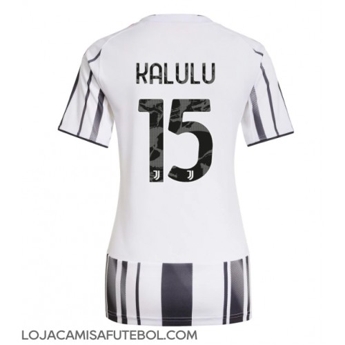 Camisa de Futebol Juventus Pierre Kalulu #15 Equipamento Principal Mulheres 2025-26 Manga Curta